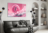 Pinky Space Glass Wall Art || Designer Collection.