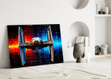 Tie Fighter Glass Wall Art || Designer Collection.
