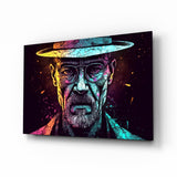 Cyberpunk Chemist in the Shadows Glass Wall Art || Designer Collection - 72x46 cm