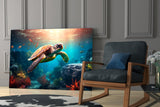 Sea Turtle Glass Wall Art || Designer Collection.