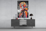 Music Girl Glass Wall Art || Designer Collection.