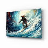 Surfing Glass Wall Art || Designer Collection - 72x46 cm