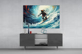 Surfing Glass Wall Art || Designer Collection.