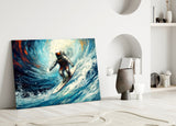 Surfing Glass Wall Art || Designer Collection.