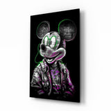 Arte de pared de vidrio de Mouse al neon || Collezione di design