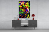 Neon Tiger Glass Wall Art|| Designer's Collection.