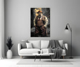 Bulldog in a Suit Glass Wall Art|| Designer's Collection.