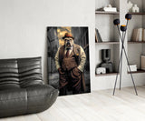 Bulldog in a Suit Glass Wall Art|| Designer's Collection.