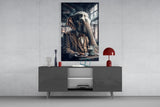 Retired Elephant Glass Wall Art|| Designer's Collection.