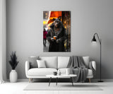 Java the Leopard Glass Wall Art || Designer's Collection.