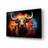 Bull Glass Wall Art|| Designer's Collection.
