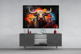 Bull Glass Wall Art|| Designer's Collection.