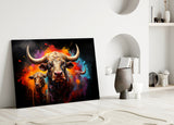 Bull Glass Wall Art|| Designer's Collection.