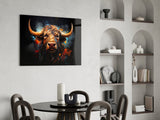 Bull Glass Wall Art|| Designer's Collection.