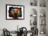 Bull Glass Wall Art|| Designer's Collection.