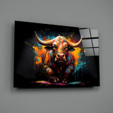 Bull Glass Wall Art|| Designer's Collection.