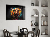 Bull Glass Wall Art|| Designer's Collection.