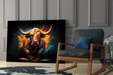 Bull Glass Wall Art|| Designer's Collection.