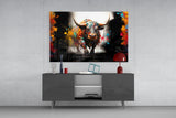 Bull Glass Wall Art|| Designer's Collection.