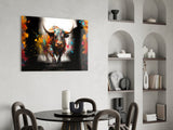 Bull Glass Wall Art|| Designer's Collection.