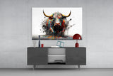 Bull Glass Wall Art|| Designer's Collection.