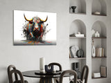 Bull Glass Wall Art|| Designer's Collection.