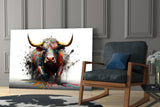 Bull Glass Wall Art|| Designer's Collection.