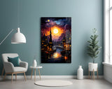 Moonlight Glass Wall Art|| Designer's Collection.