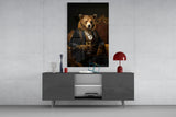 Gentleman - Bear Glass Wall Art|| Designer's Collection.