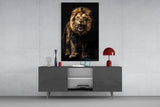 Lion in the Dark Glass Wall Art|| Designer's Collection.