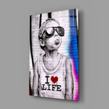 I Love Life Glass Wall Art || Designer Collection.