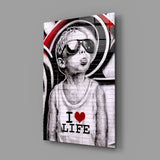 I Love Life Glass Wall Art || Designer Collection.