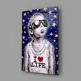 I Love Life Glass Wall Art || Designer Collection.