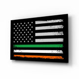USA-Ireland Flag Glass Wall Art || Designer Collection.