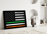 USA-Ireland Flag Glass Wall Art || Designer Collection.