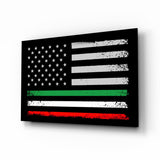 Bandera EE. UU.-Italia – Cuadro de cristal || Colección Designer - 72x46 cm