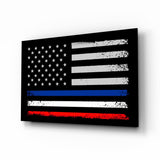 USA-France Flag Glass Wall Art || Designer Collection - 72x46 cm