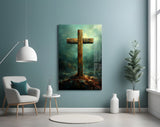Cross Glass Wall Art || Designer Collection.