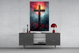 Cross Glass Wall Art || Designer Collection.