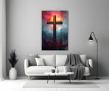 Cross Glass Wall Art || Designer Collection.