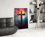 Cross Glass Wall Art || Designer Collection.