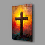 Cross Glass Wall Art || Designer Collection.