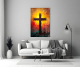 Cross Glass Wall Art || Designer Collection.