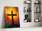 Cross Glass Wall Art || Designer Collection.