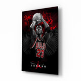 Abstract Basketball Legend Glasbild || Designer Collection - 72x46 cm
