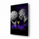 Black And White Basketball Legend Tableau en verre || Designer Collection - 72x46 cm