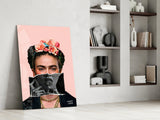 Contemporary Kahlo Glass Wall Art || Designer Collection.