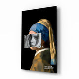 Contemporary Girl with Pearl a Earring Glass Wall Art || Designer Collection.