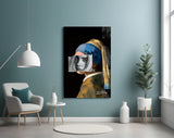 Contemporary Girl with Pearl a Earring Glass Wall Art || Designer Collection.