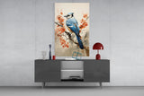 Bird on the Branch Glass Wall Art || Designer Collection.